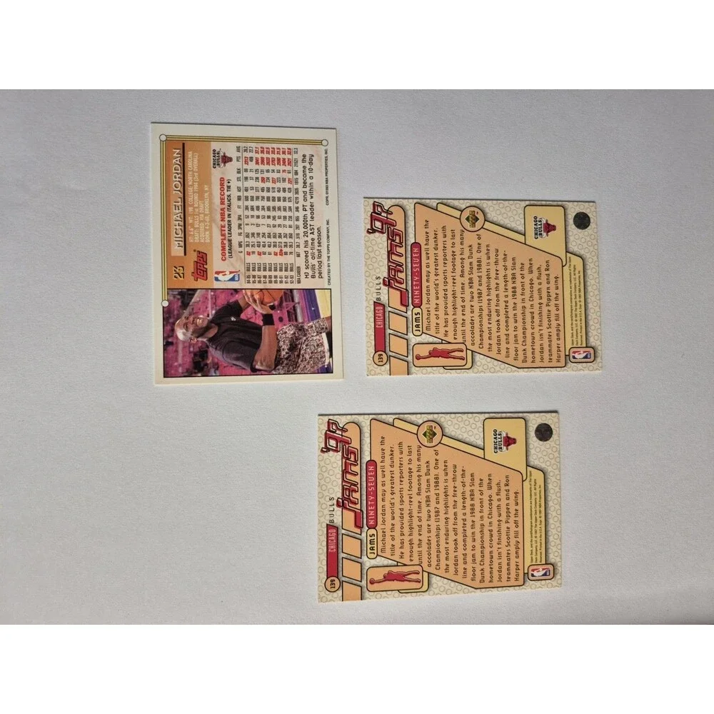 Michael Jordan Card Lot of 3 Upper Deck Topps Chicago Bulls NBA HOF 1992 1996